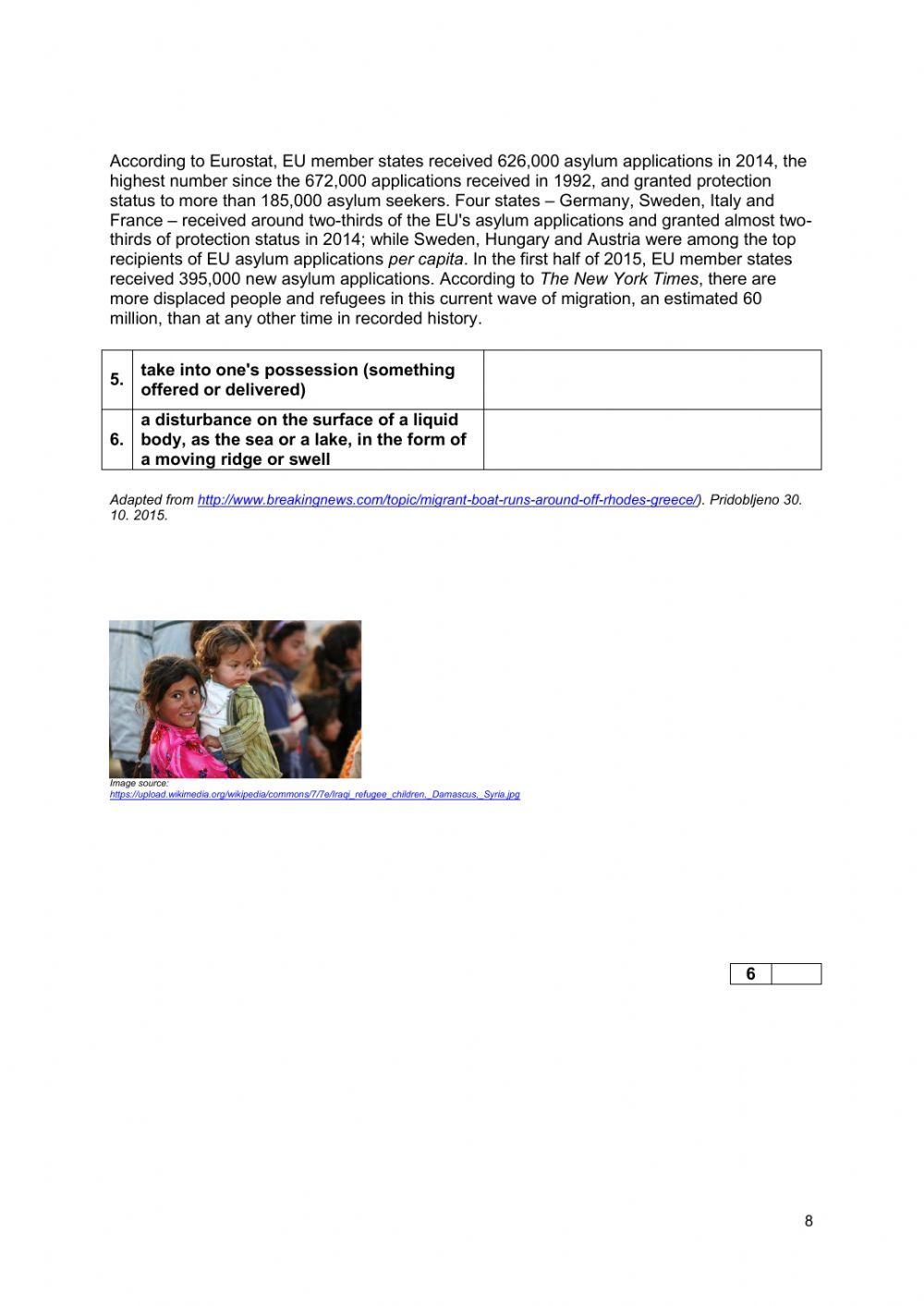 Tekmovalna pola (šolsko tekmovanje) november 2015