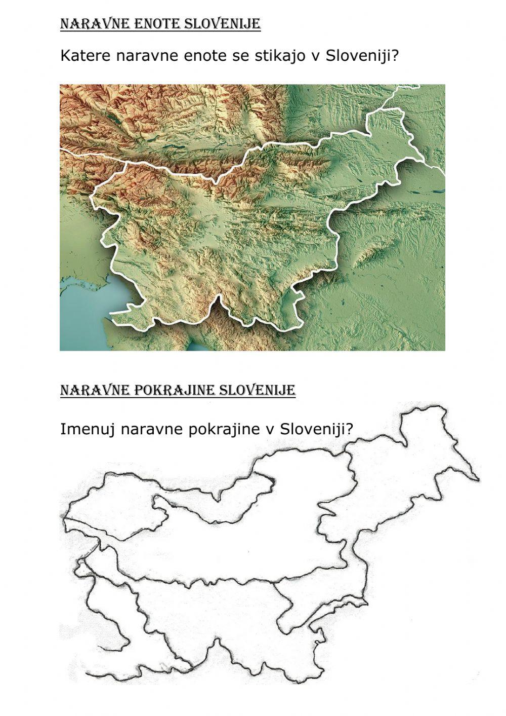 Naravne enote in pokrajine Slovenije