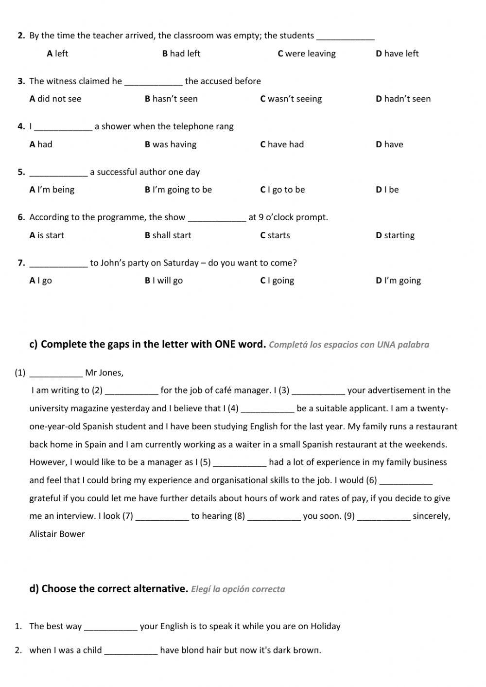 Gold Pre-first End Of Year Test