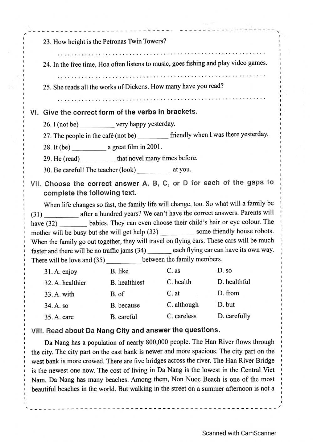 Bộ đề thi TA vào 6 - Đề số 2