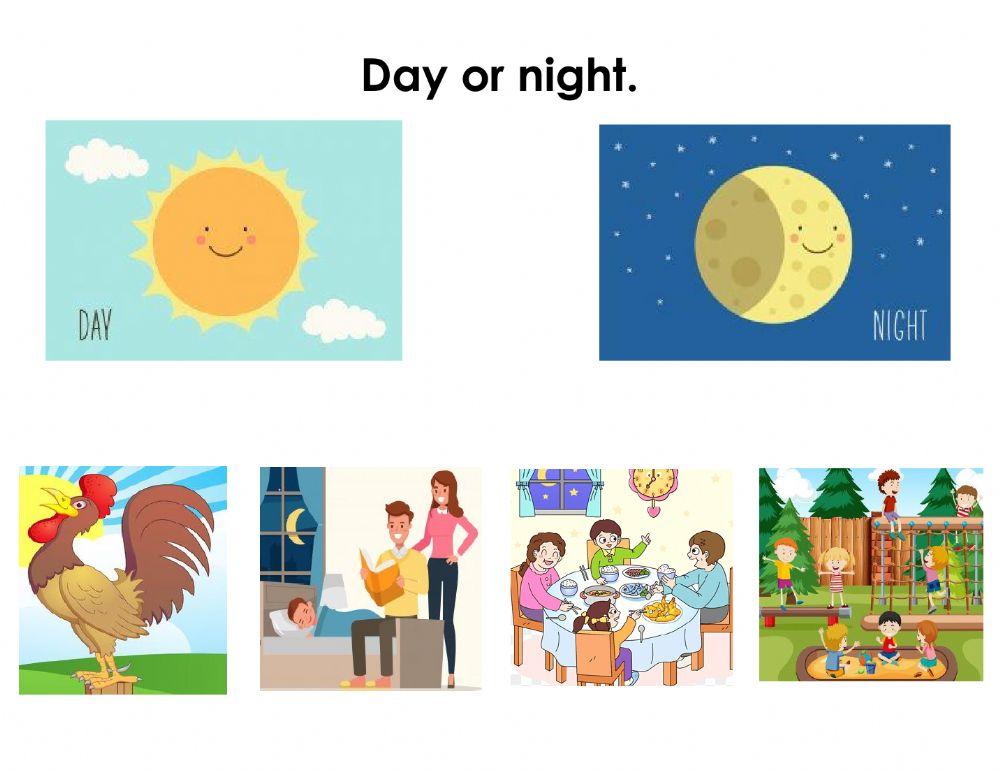 Day or night interactive worksheet | Live Worksheets