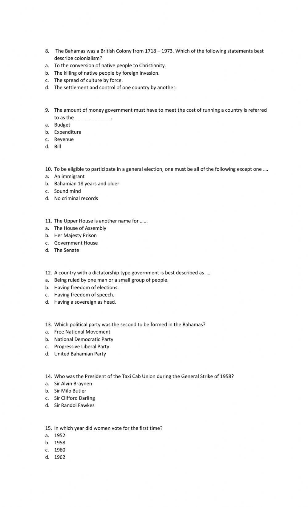 GR 9 SS 2020 CHRISTMAS EXAM