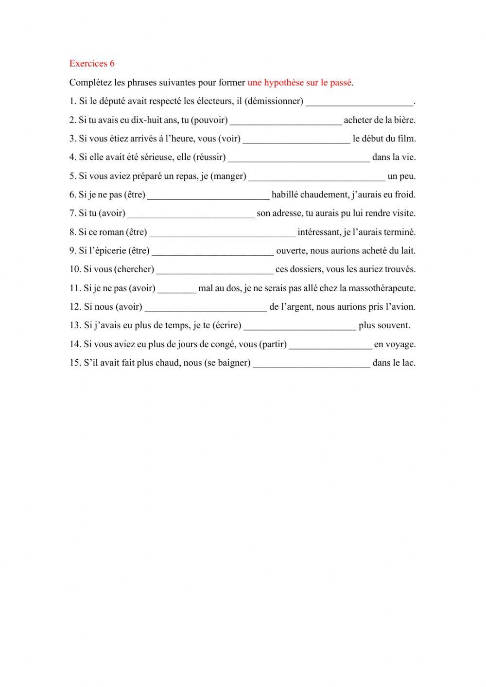 Les phrases de condition