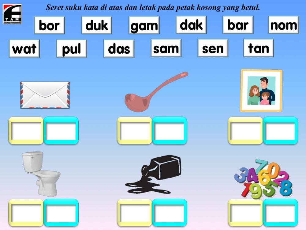 Latihan Perkataan KVK+KVK