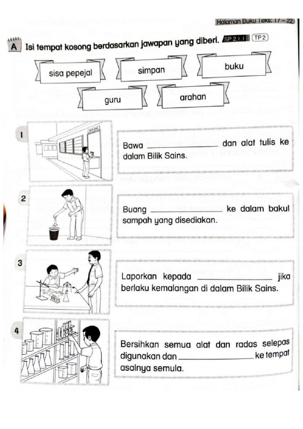 Sains tahun 2 : peraturan bilik sains