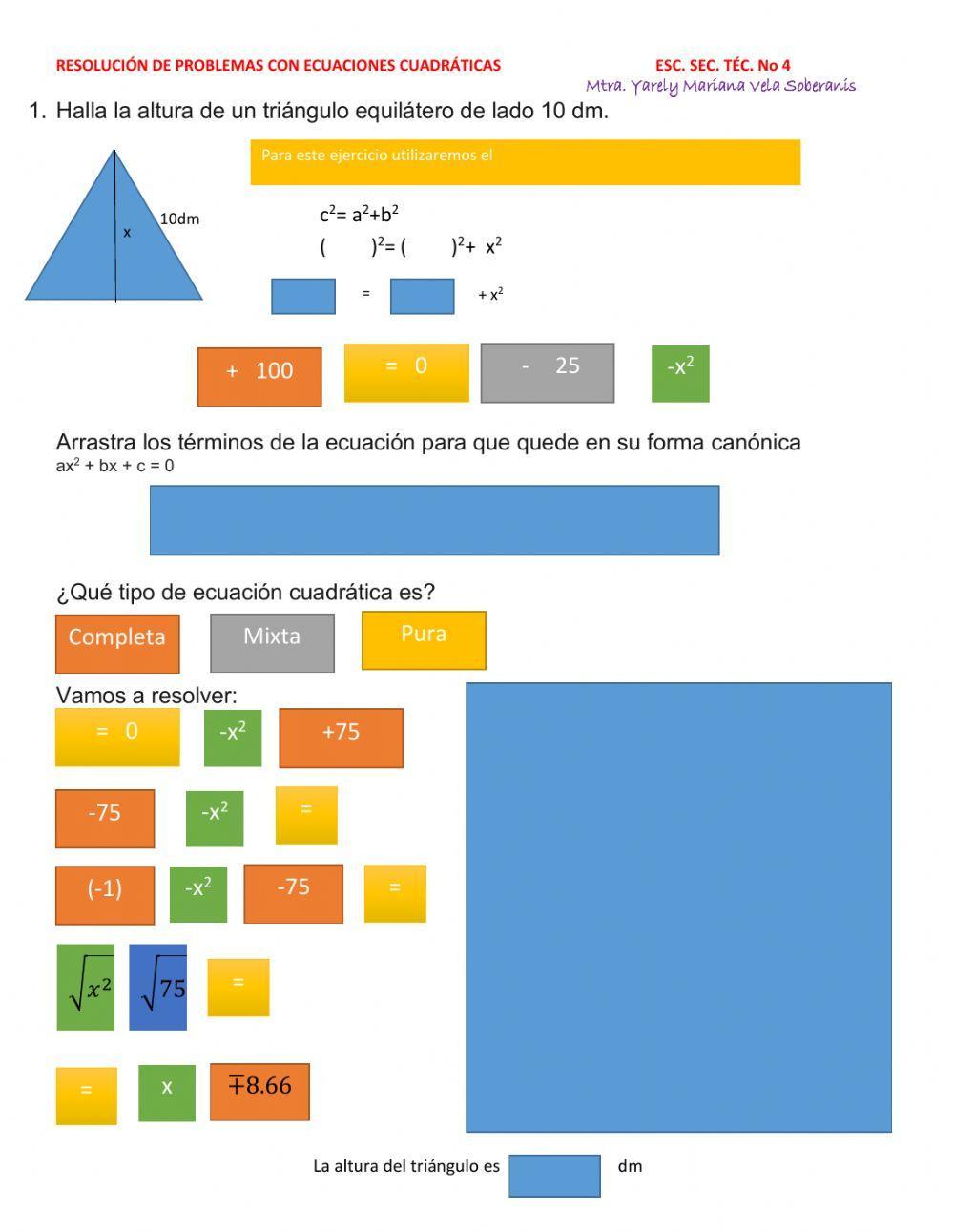 Problemas con ecuaciones cuadráticas o de segundo grado
