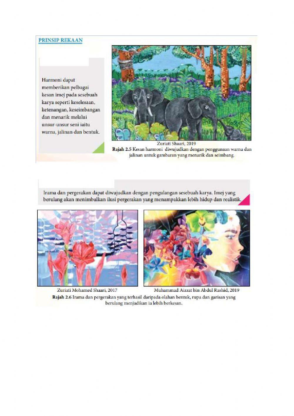 Teknik dan proses serta unsur dan prinsip rekaan.