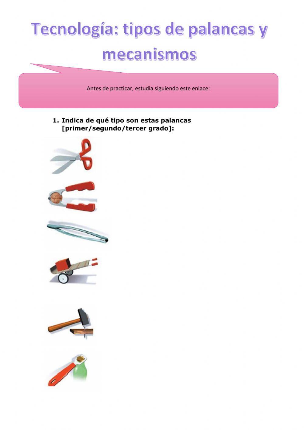 Tecnología: tipos de palancas y mecanismos