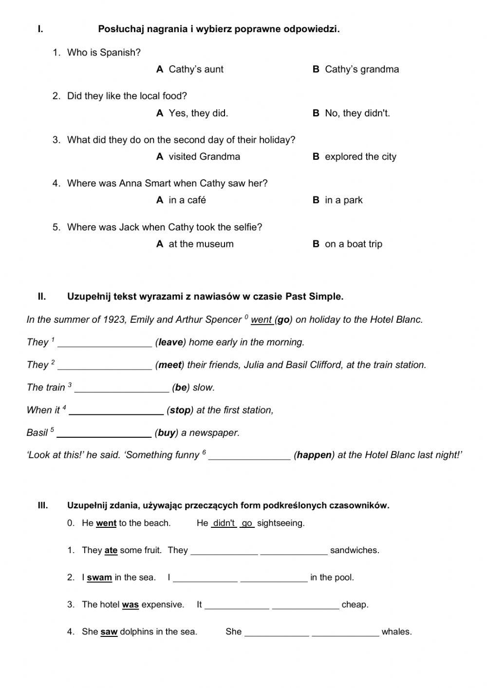 Oline test ECA2 Unit 3