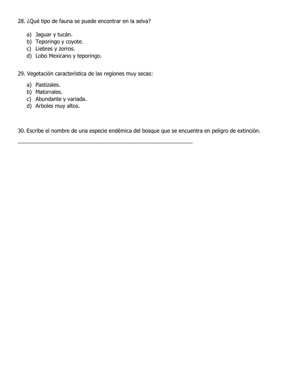 Examen de Geografía