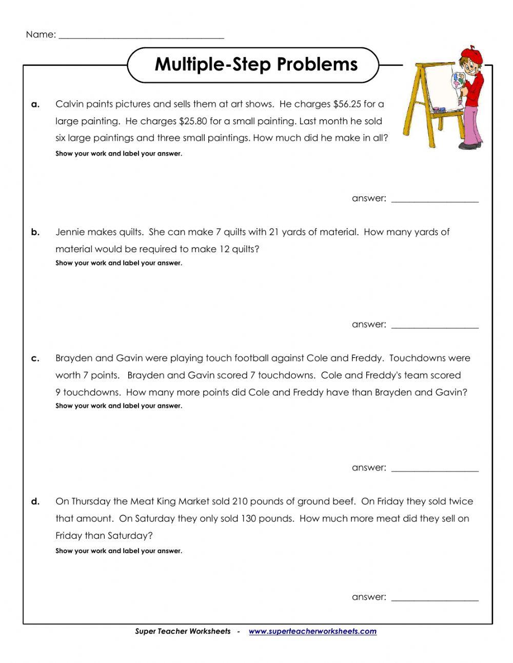 Multistep Word Problems 4536725 | Dr. Shannon Teague
