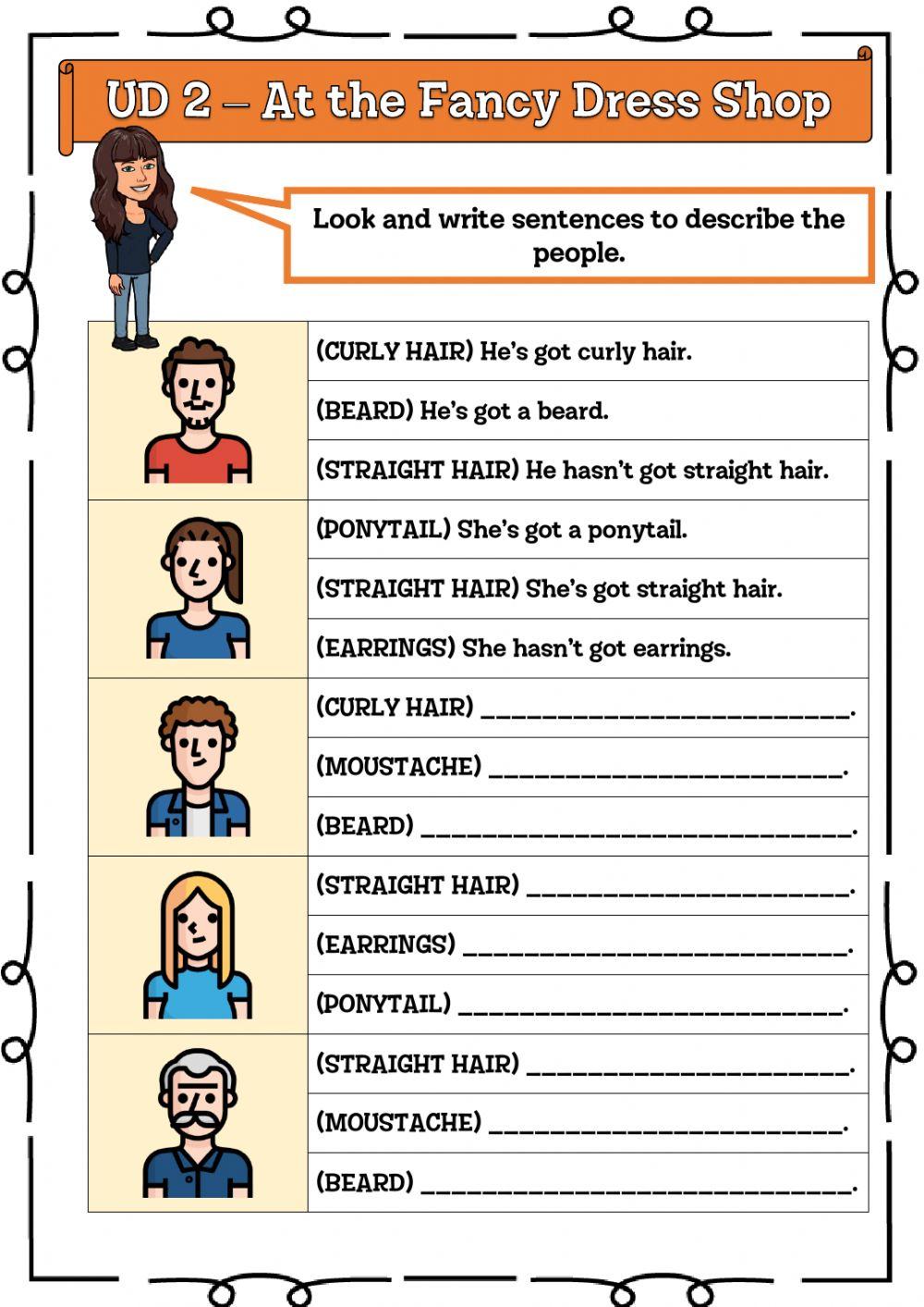 3º UD 2 At the Fancy Dress Shop Ficha 8 worksheet