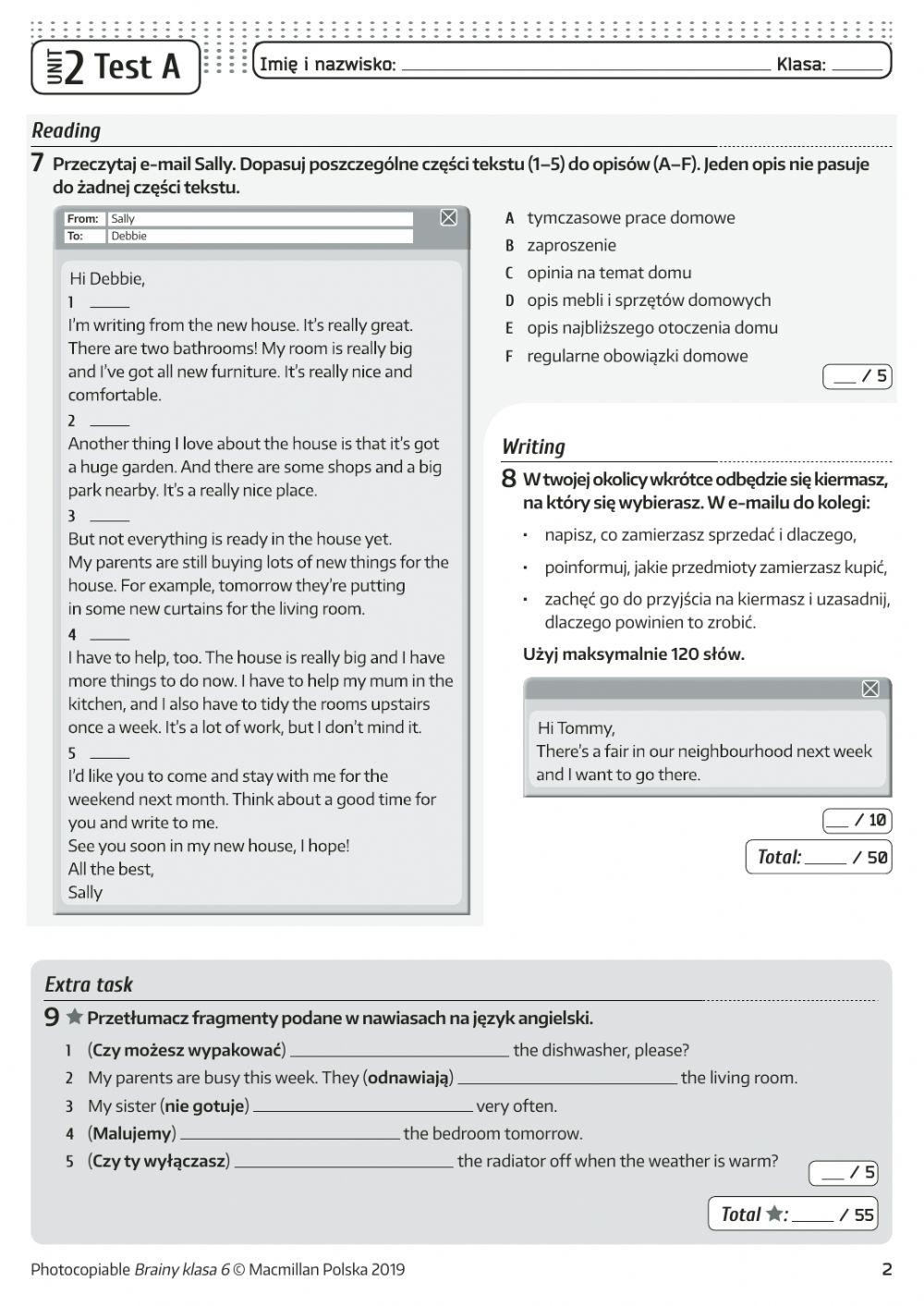 Brainy 6 unit 2 a test