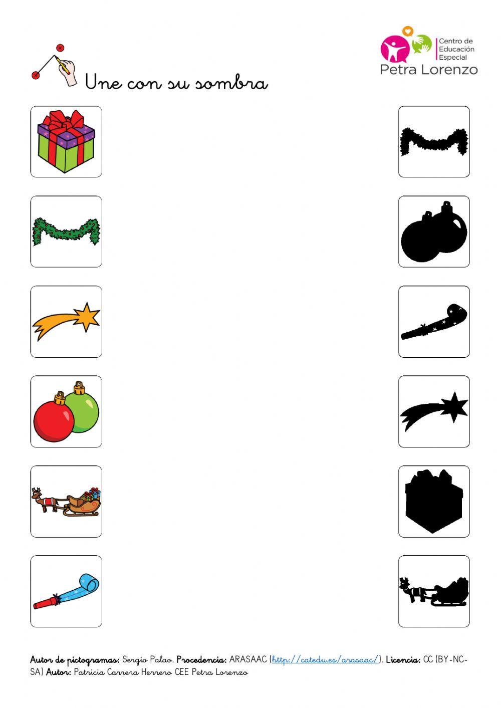 SA Navidad. Unir elemento y sombra