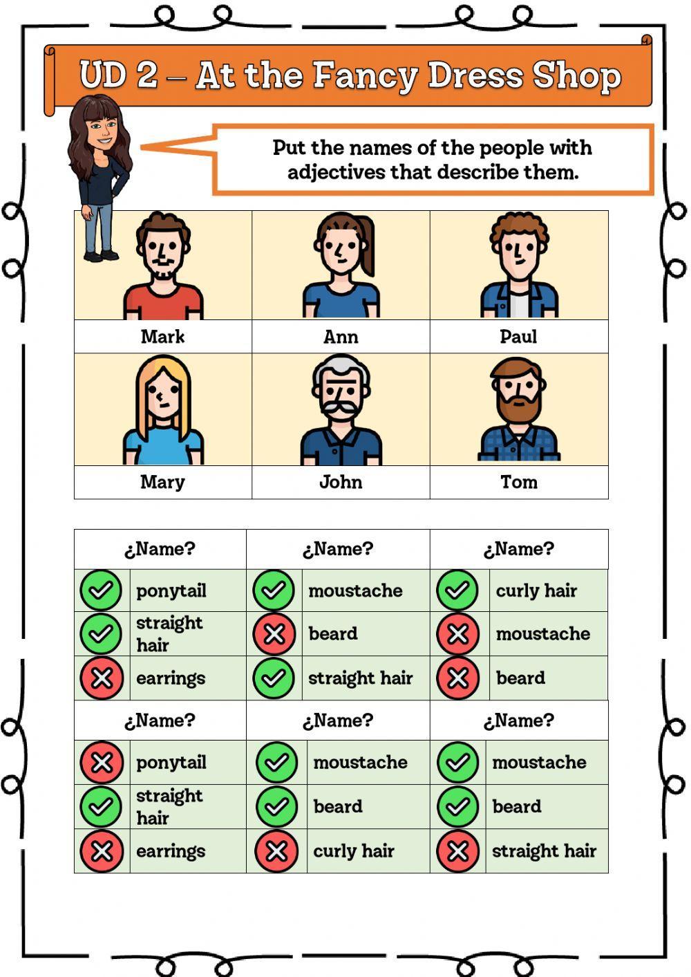 3º UD 2 At the Fancy Dress Shop Ficha 7 Worksheet