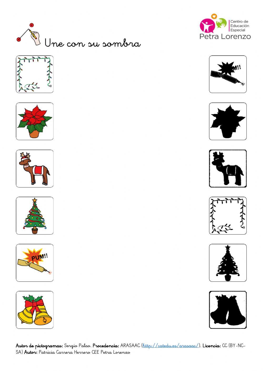 SA Navidad. Unir elemento y sombra