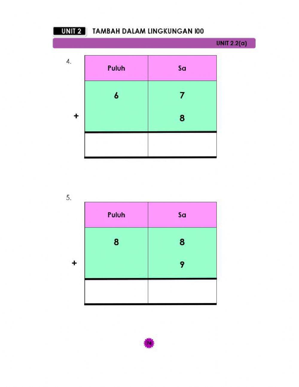 Tambah lingkungan 100 Dengan Kumpul Semula - part 1