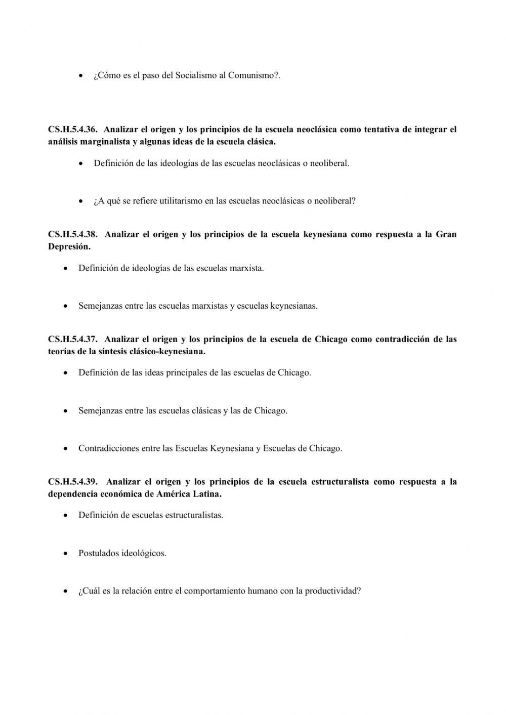 Escuelas económicas del siglo xix - xx