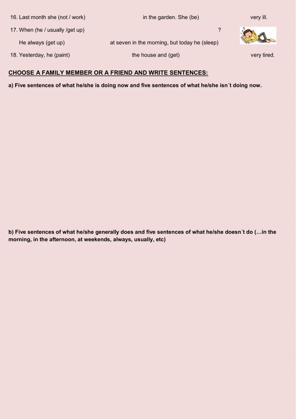 Present continuous, simple present, simple past