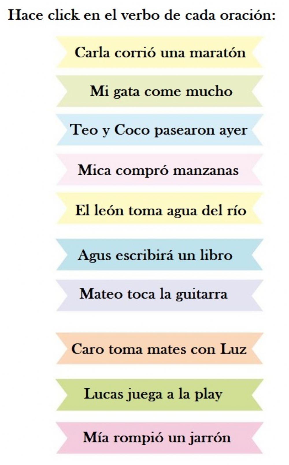 Los verbos en la oración