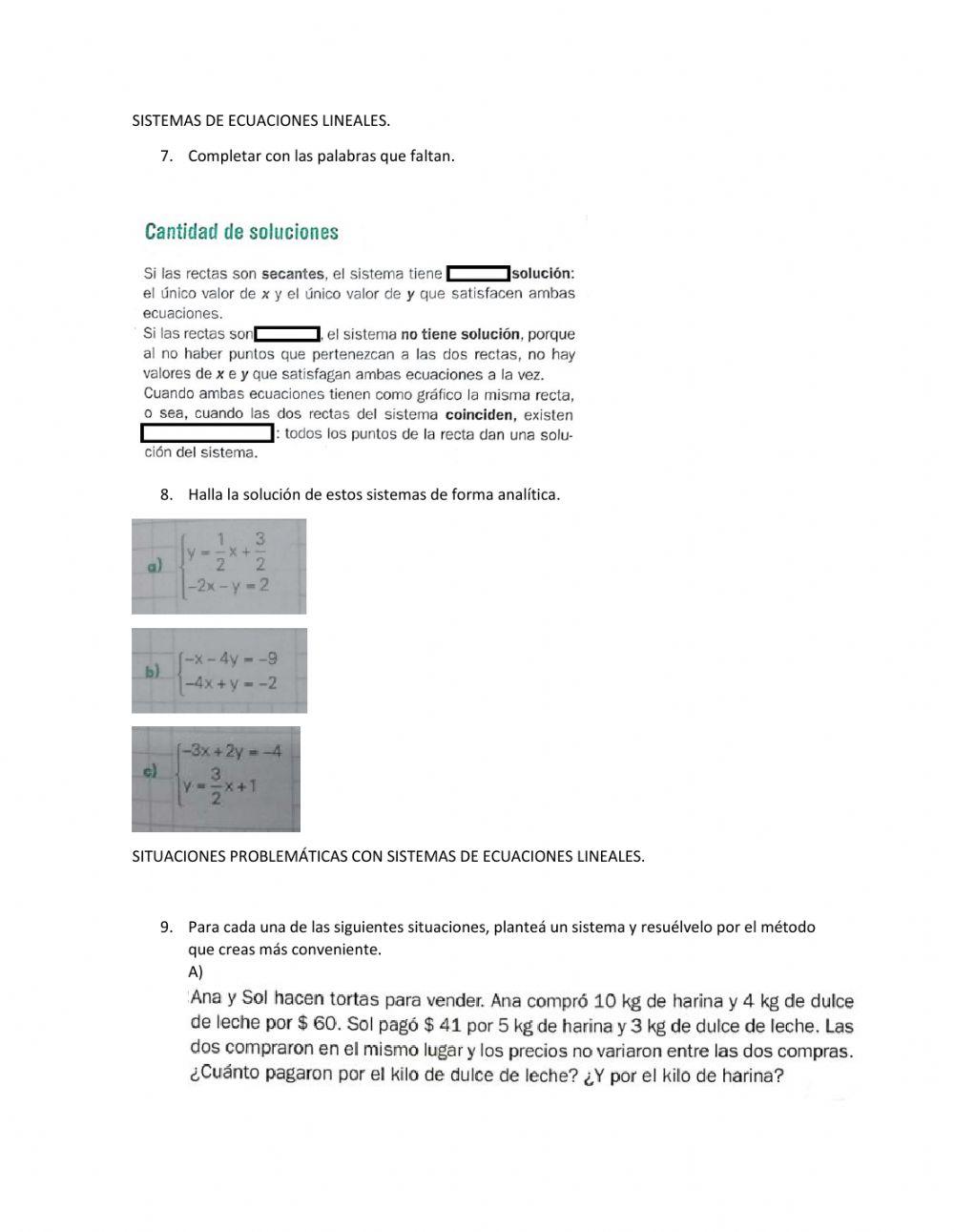 Bloque 4: Función Lineal. Rectas paralelas y Perpendiculares. Sistemas de Ecuaciones