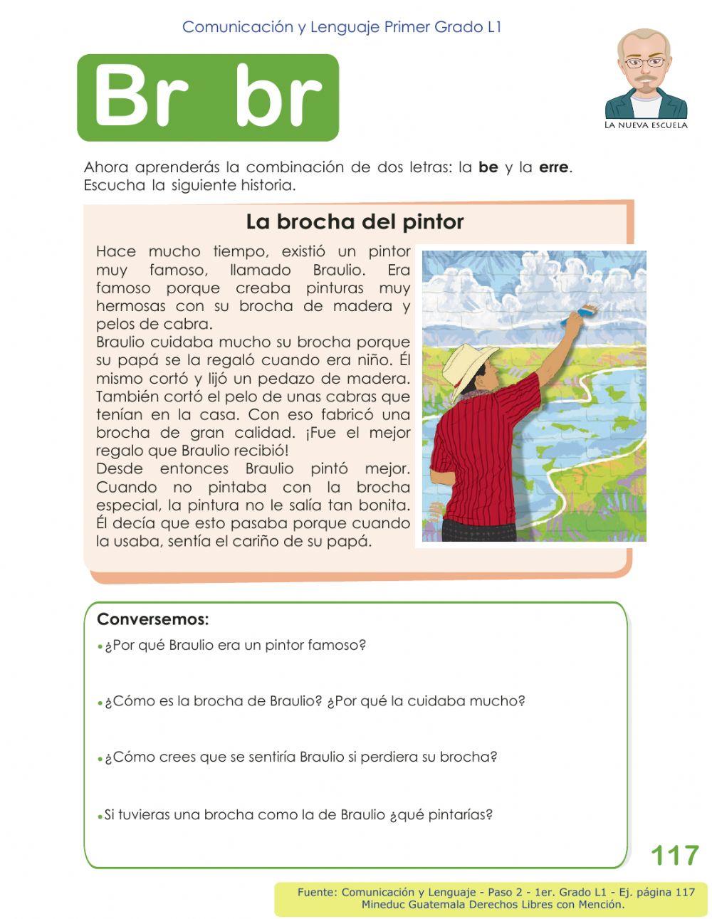 Comunicación y Lenguaje 1 L1 - Paso 2, p 117 - Aprendamos la letra Be con la Erre