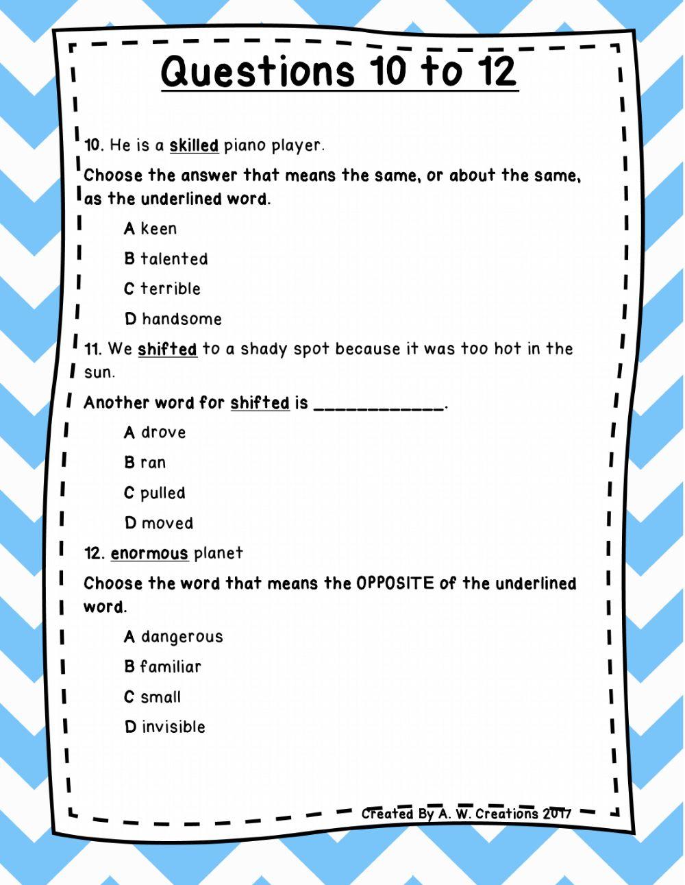 Synonyms and Antonyms