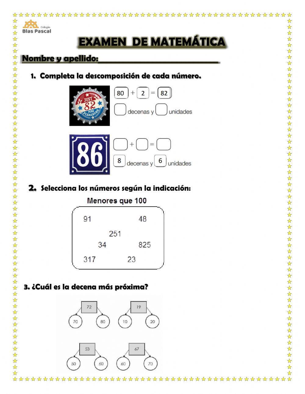 Examen de Matemática