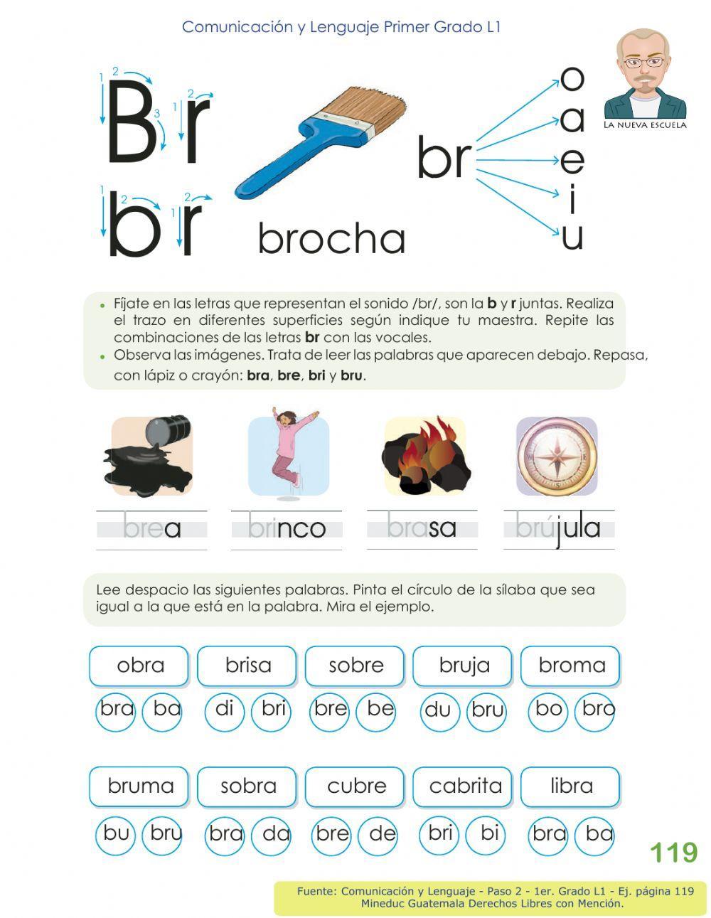 Comunicación y Lenguaje 1 L1 - Paso 2, p 119 - Aprendamos la letra Be con la Erre