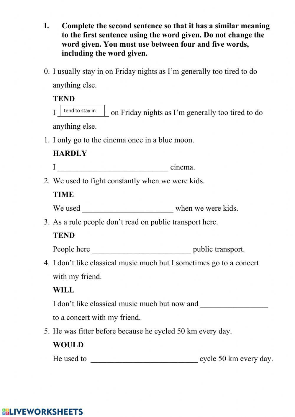 Present and past habits