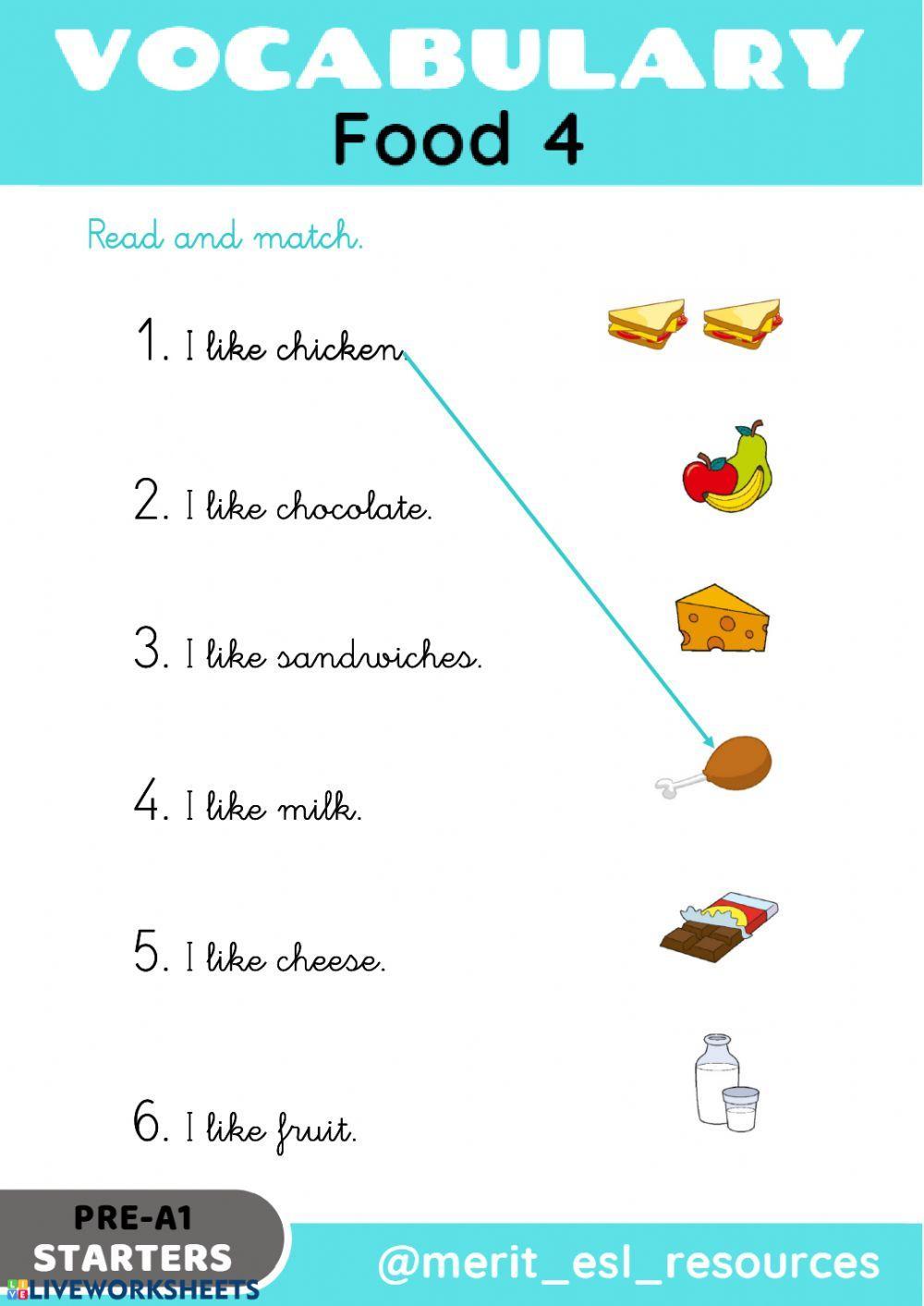 Food - Read and match