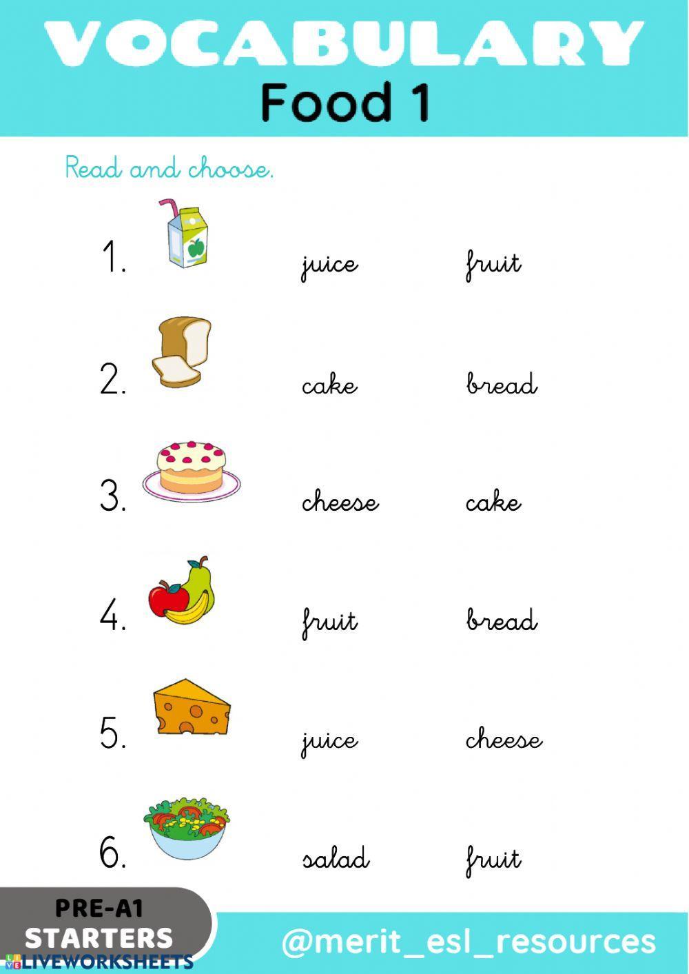 Food - Read and choose