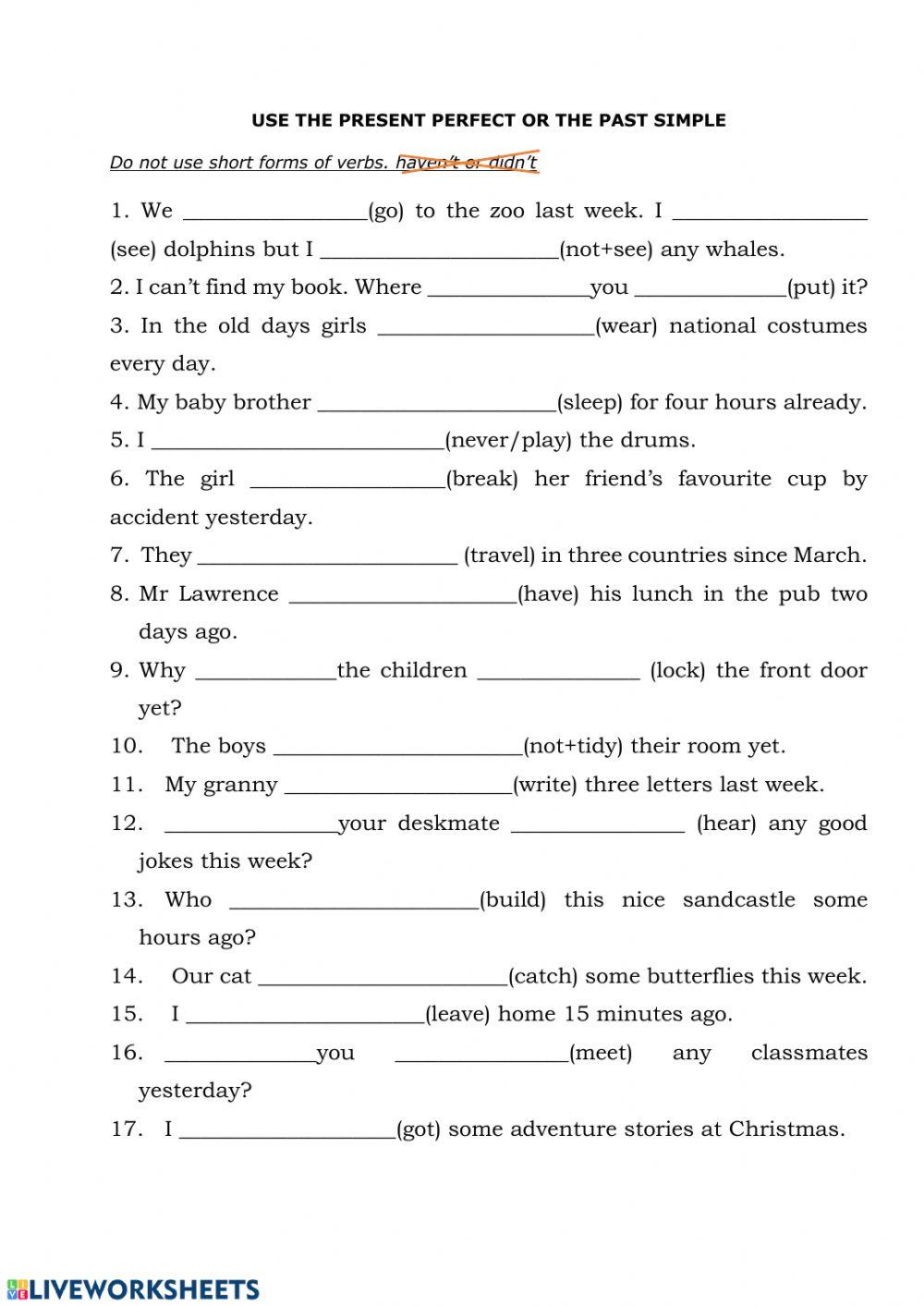 The present perfect or the past simple