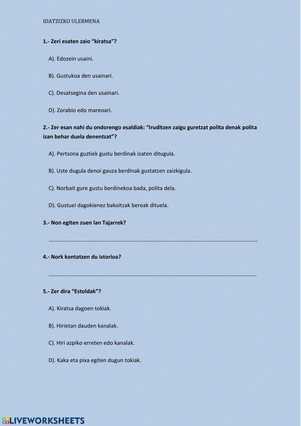 Kiratsaren usain ederra