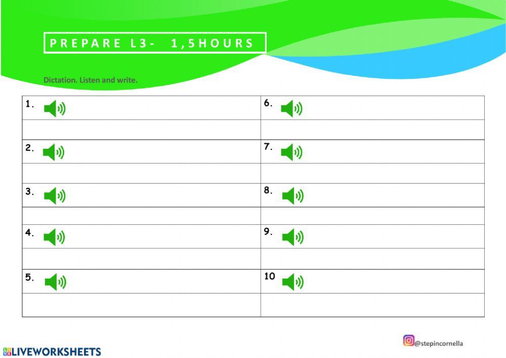 DICTATION: PREPARE L3