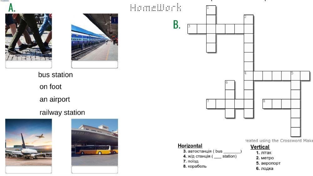 Travelling. Means of transport