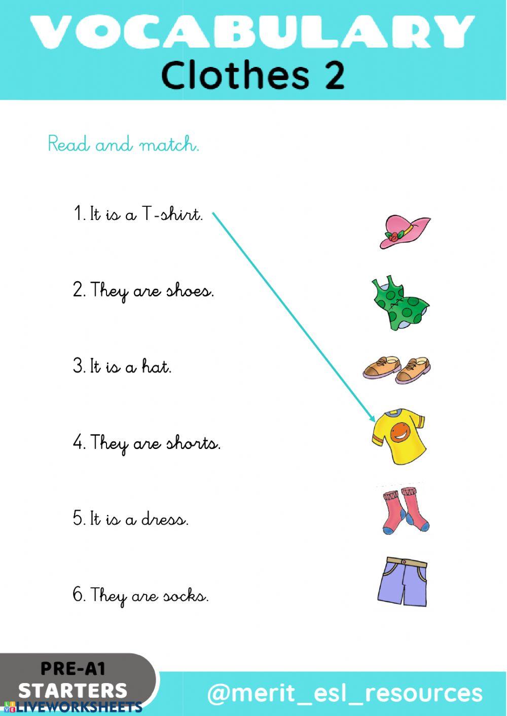 Clothes - Read and match