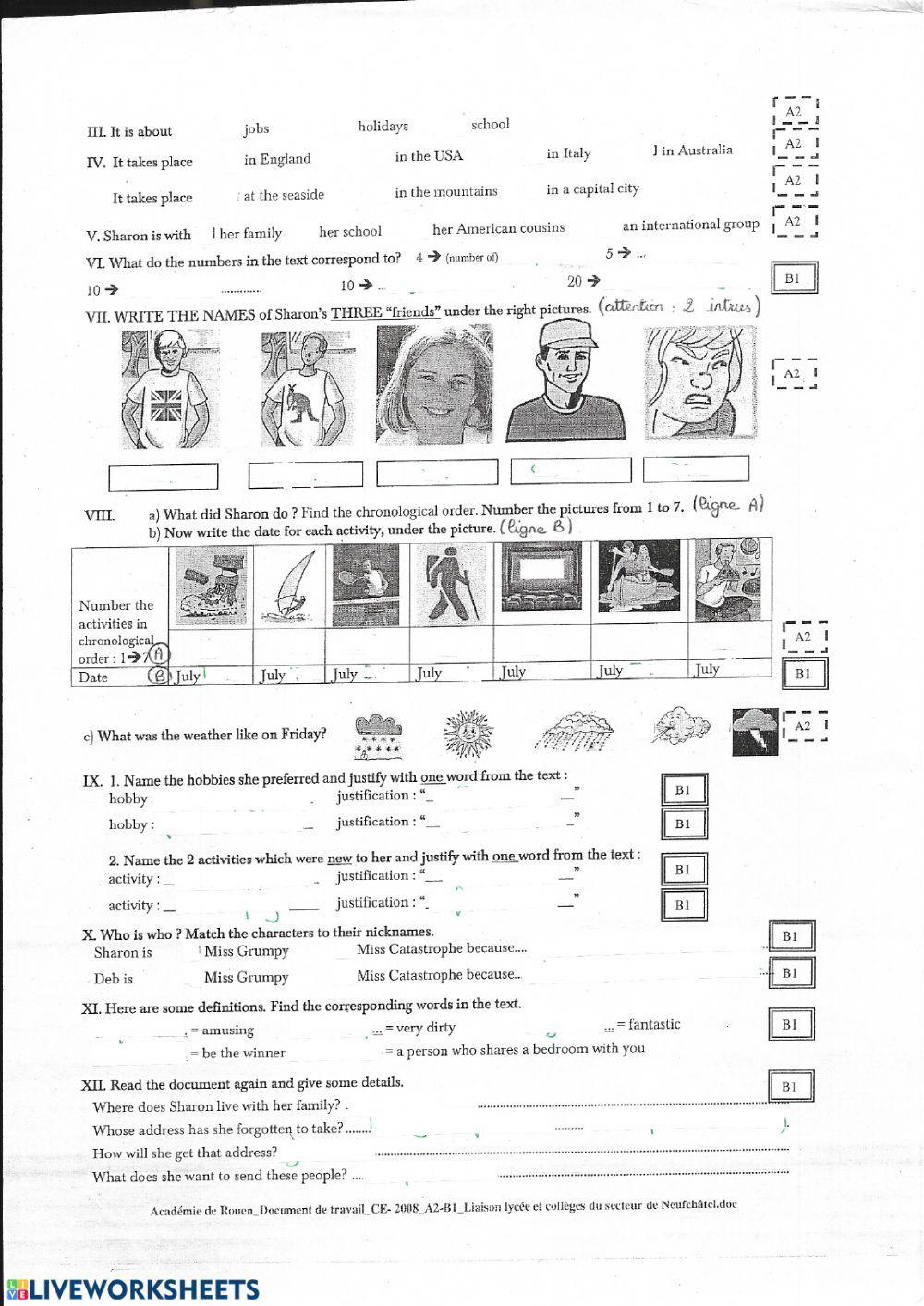 Email from Sharon Jones