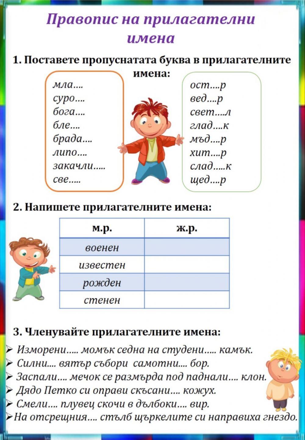 Правопис на прилагателните имена