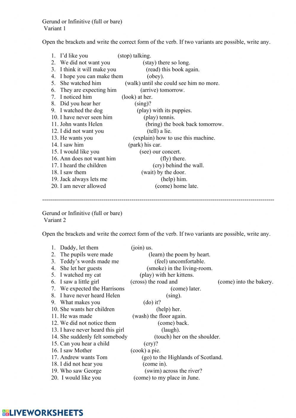 Gerund or Infinitive?