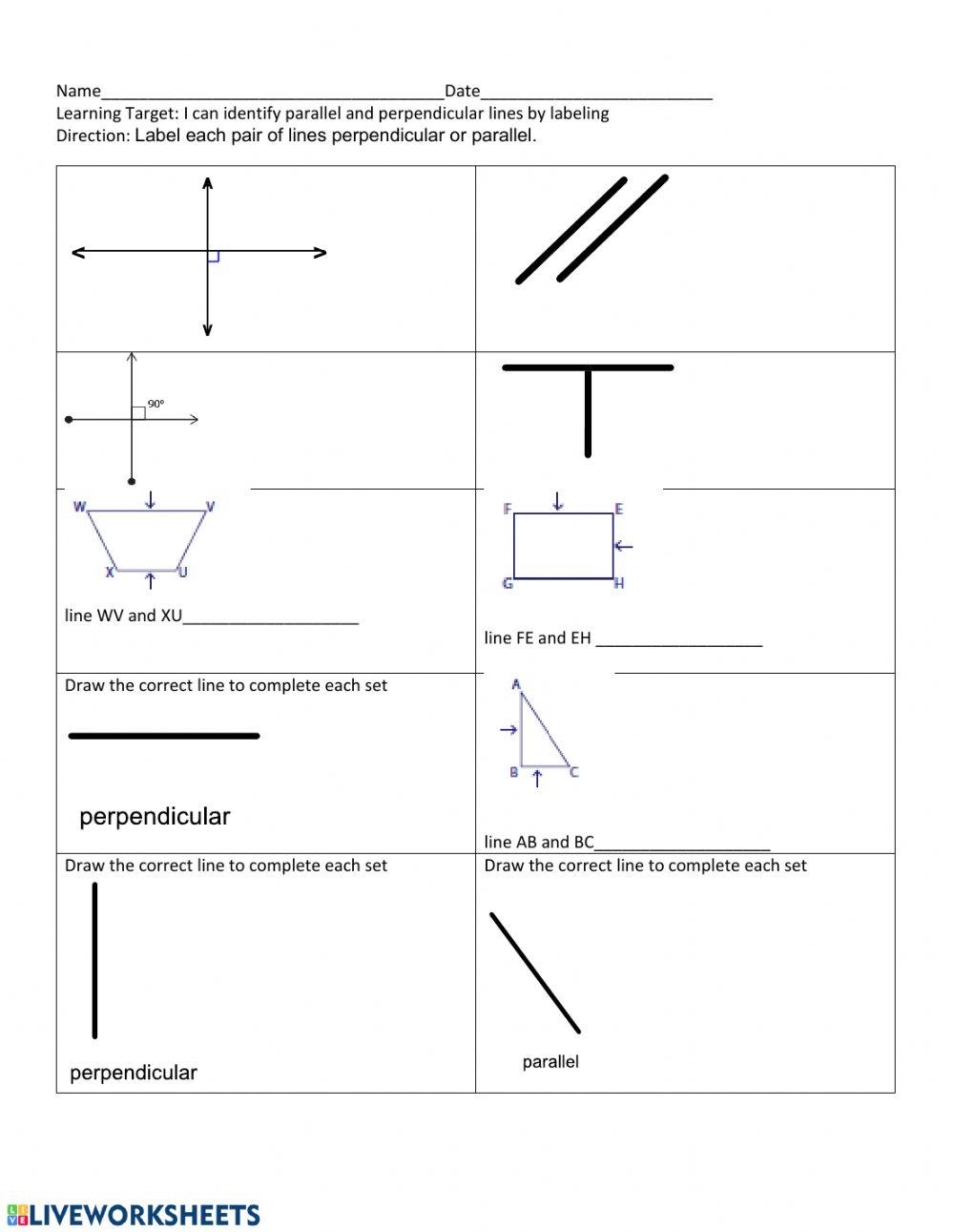 Parallel and Perpendicular lines