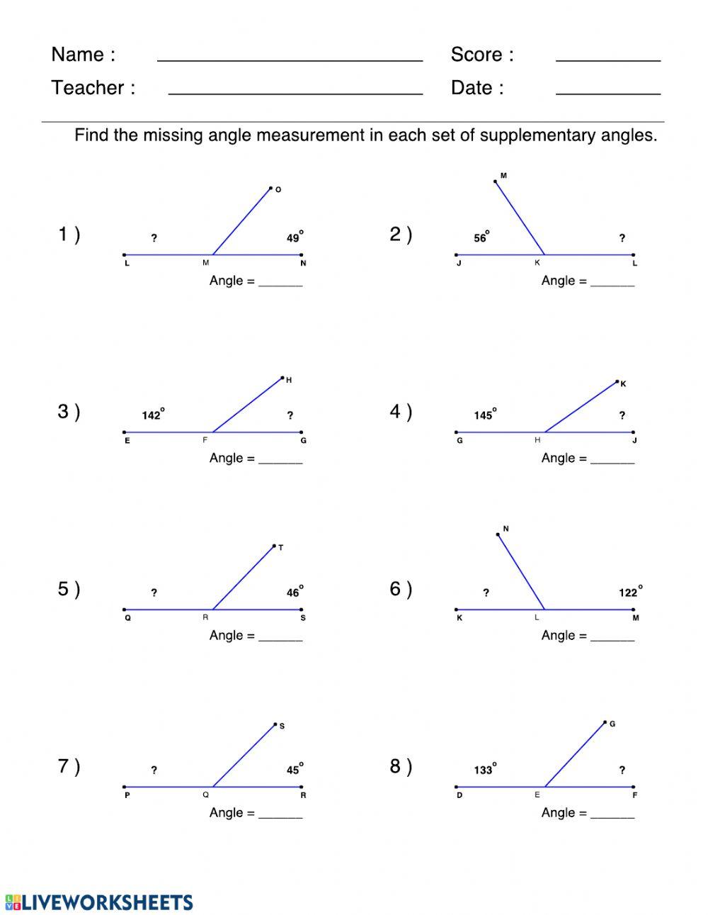 Supplementary angles