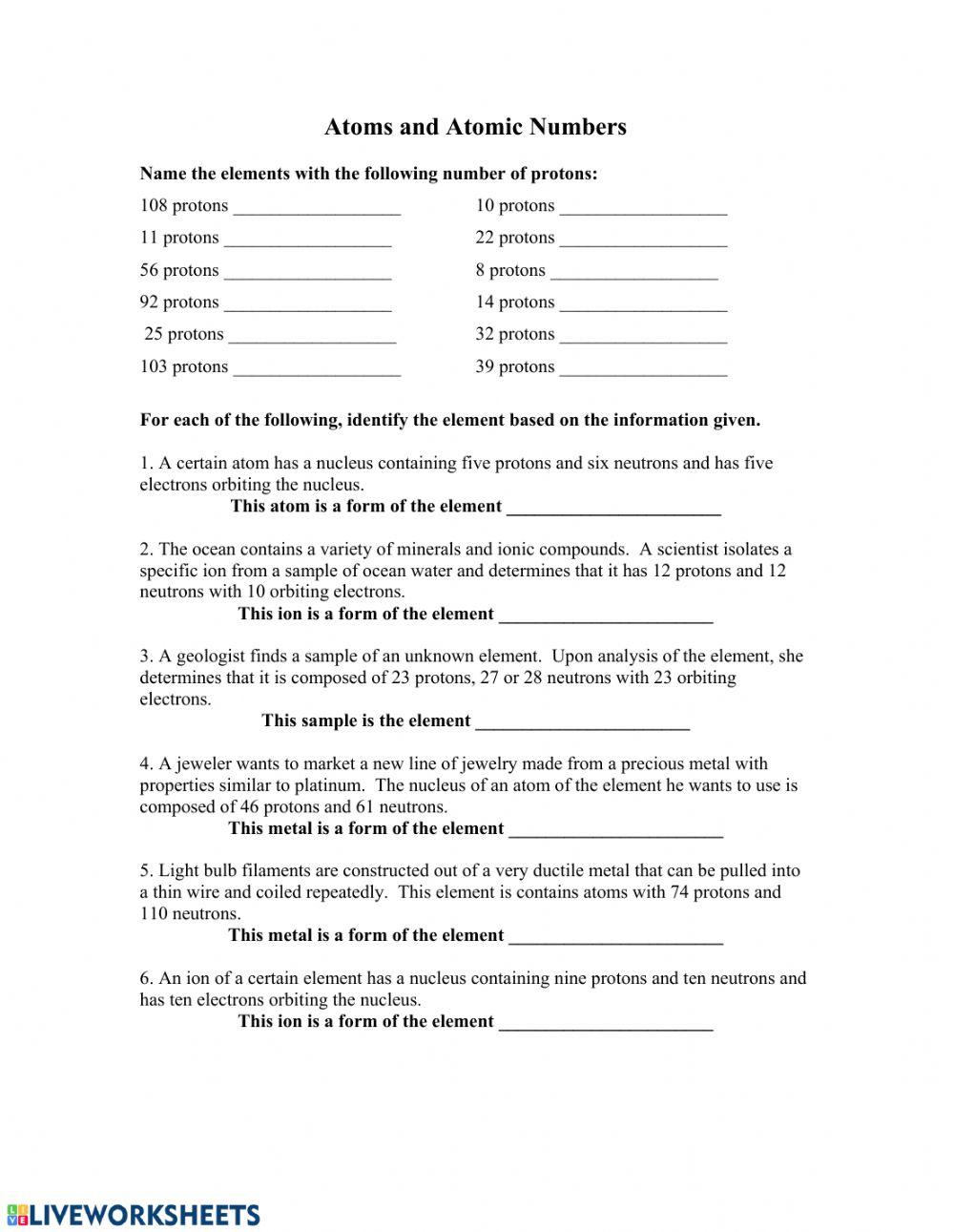 IPC: Atoms and Atomic Number