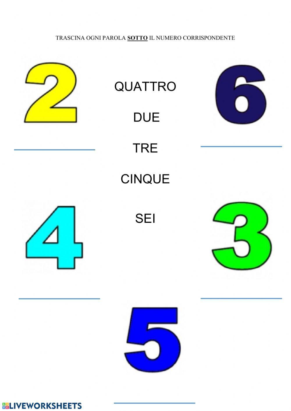 Numeri e parole in classe prima(da zero a dieci)
