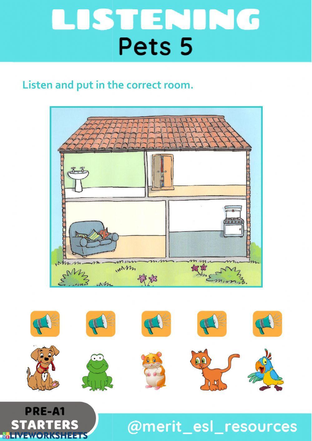 Pets - Listen and match Pets - Listen and match