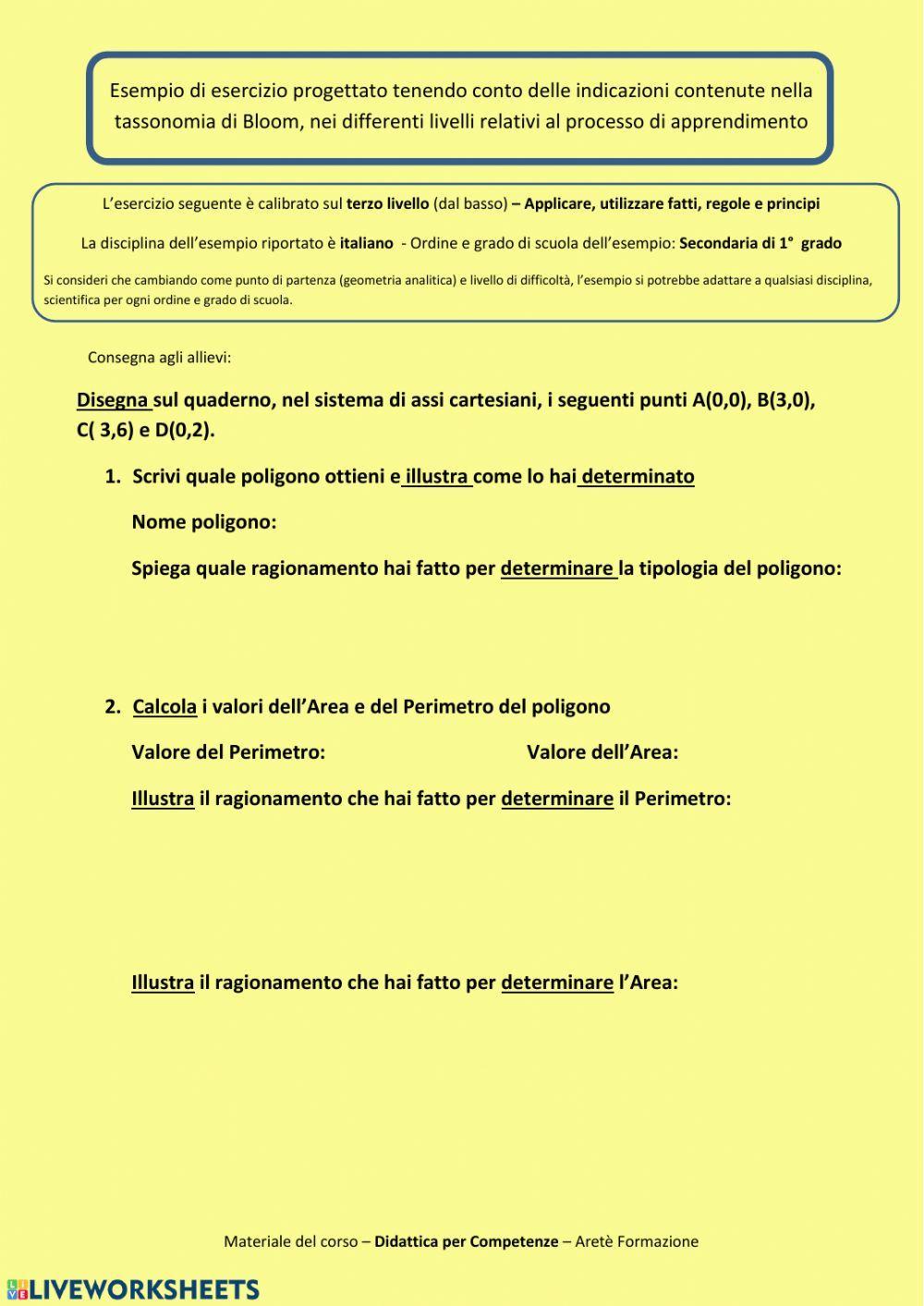 Disegna, illustra, determina e calcola (geometria analitica) cod.31