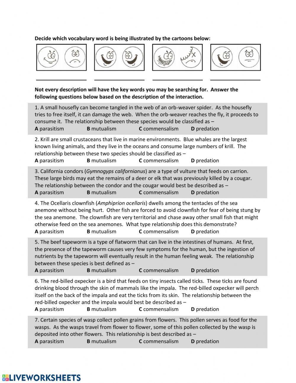 Biology: Symbiosis HW
