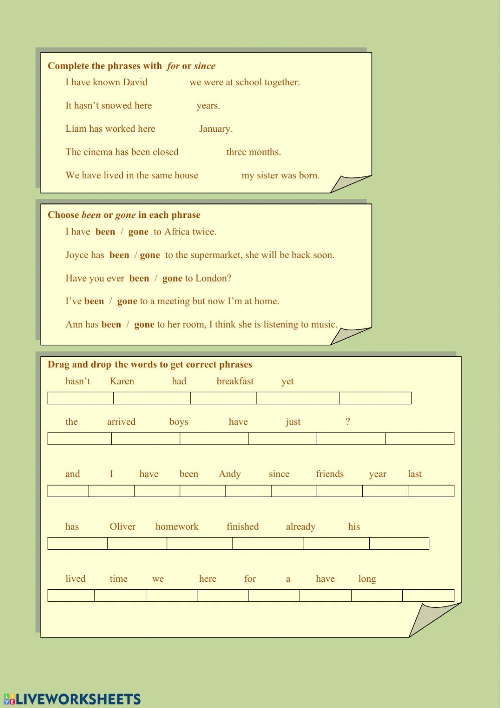 Personality and past experiences