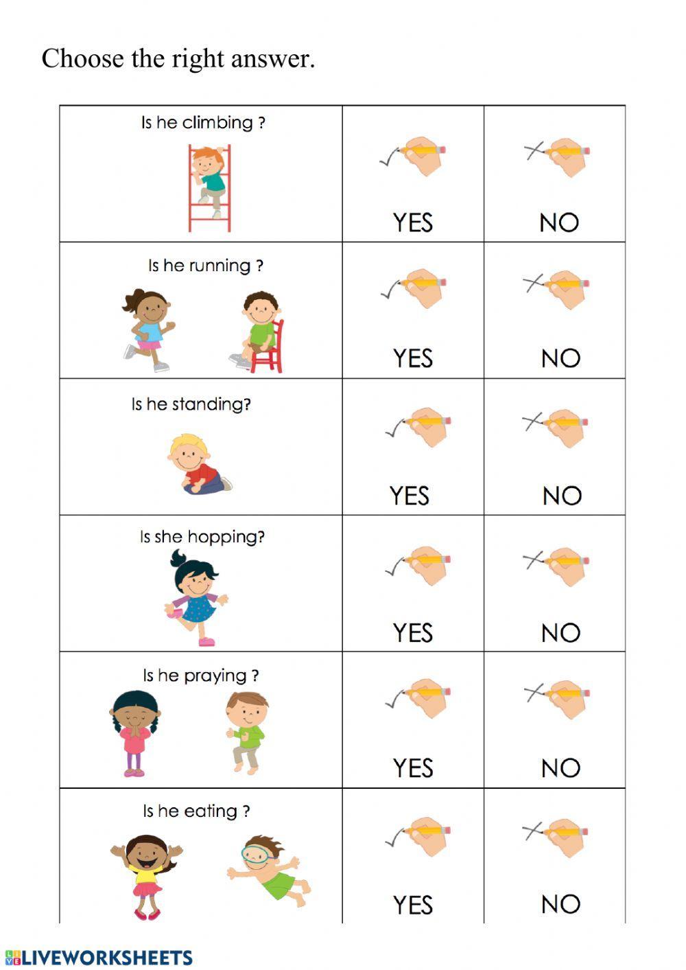 Answering yes or no to questions