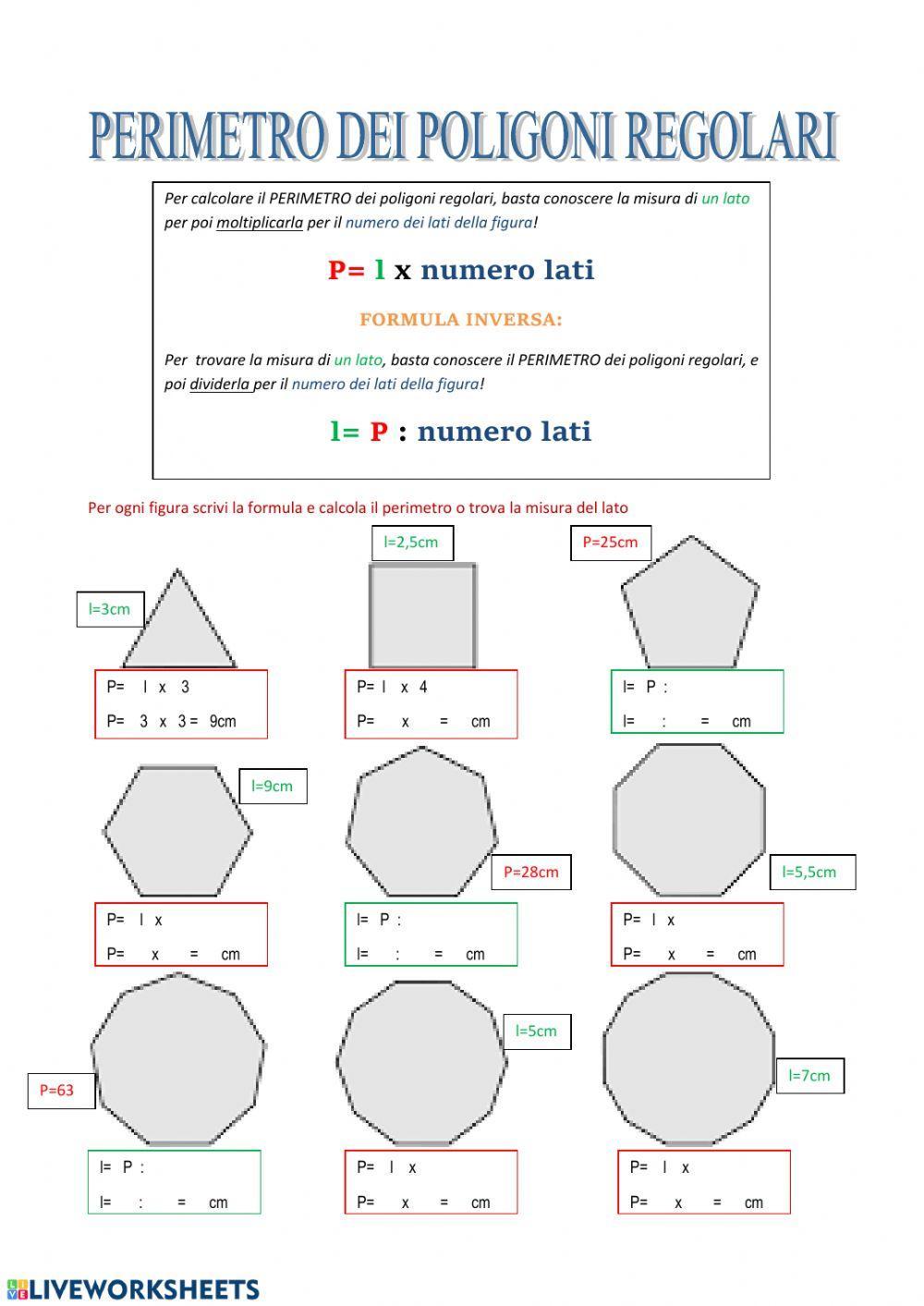 Perimetro dei poligoni regolari